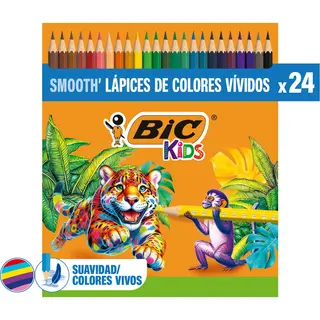 Bic Kids Kleurpotloden - Kleurpotloden - Kinderen - Verschillende Kleuren - Potlood - 24 Stuks
