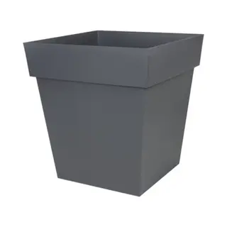 Eda Bloempot Toscane Vierkant - Kunststof - Donkergrijs - L39 X B39 X H39 Cm - 38 Liter - Bloempotten/plantenpotten