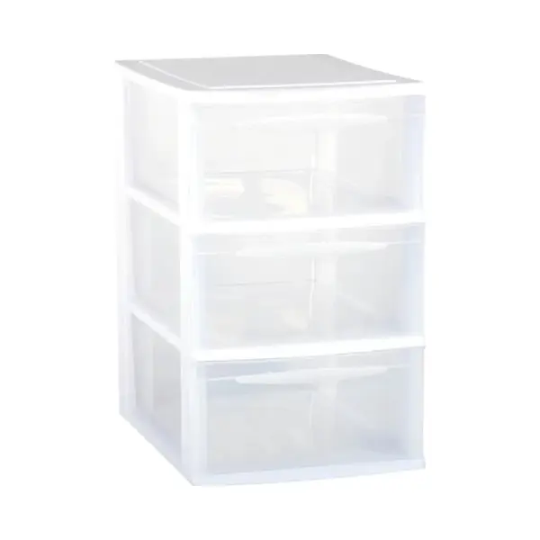 Eda Ladenkast/bureau Organizer Wit Stapelbaar A4 Met 3x Lades L26 X B36 X H41 Cm - Ladenblokken thumbnail