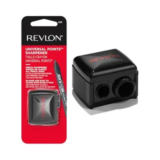 Revlon Universal Points Sharpener For All Wooden & Plastic Pencil Sizes, Dual Pencil Sharpener For Lip Liner, Eyebrow, And Eyeliner Pencils