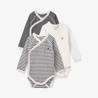 Petit Bateau Set Van 3 Rompertjes Met Sluiting Opzij