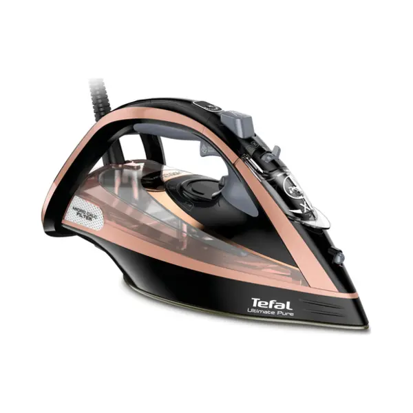 Tefal Ultimate Pure FV9845 Trocken- & Dampfbügeleisen Durilium selbstreinigende Bügelsohle 3100 W Schwarz, Kupfer thumbnail