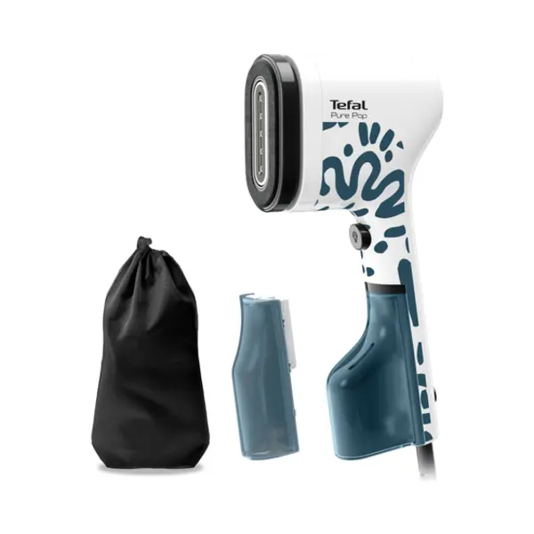 Tefal Pure Pop Home & Travel DT2040E1 Kleidungsdampfglätter Tragbare Dampfbürste 0,07 l 1300 W Blau, Weiß thumbnail