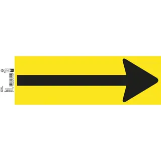 Exacompta - Ref. 67115E - 1 Adhesive Strip Floor Marking Symbol In The Shape Of A Black "Arrow" On A Yellow Background - In Non-slip And Uv-resistant