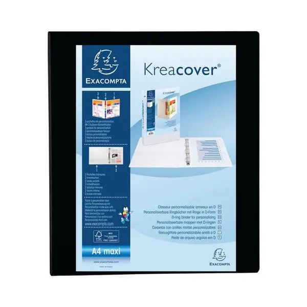 Exacompta 10x Ringbuch »Kreacover« 25 Mm-Ring-ø Schwarz, 27.7x32 Cm thumbnail