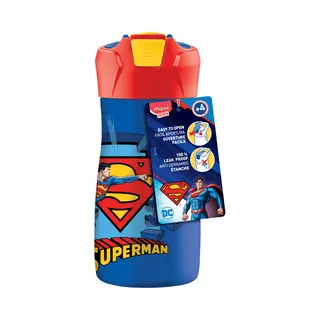 Maped Picnik - Edelstahl-Trinkflasche Superman 430 Ml - Automatisches System Mit Verriegelungstaste - Kinderwasserflasche - Langlebiger Edelostahl -