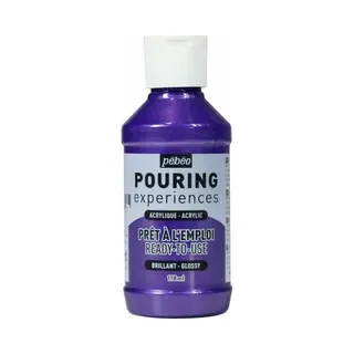 Pebeo Pébéo Pouring Experiences Acrylfarbe Zum Gießen - Gebrauchsfertig Und Vorgemischt - Ideal Für Fluid Art - Violett Metallic - 118 Ml