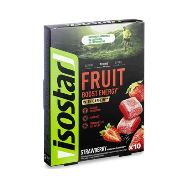 Isostar Energy Fruit Boost Aardbei 100 g 10 stuk(s) thumbnail