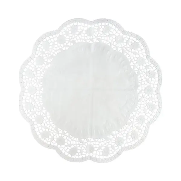 Zenker 9918650 Set Van 30 Ronde Papieren Placemats Met Kantmotief, Papieren Placemats Voor Taarten En Gebak, Kantplacemat, Papier, Wit, 36 Cm thumbnail