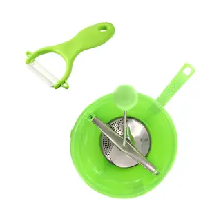 Fackelmann 9982550 Set Van 2 Speciale Pureegereedschappen, Keramische Dunschiller, Handmatige Groentemolen, Kunststof, Roestvrij Staal, Keramiek,