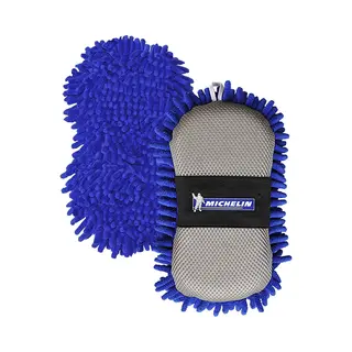 Michelin Autowashandschoen Microvezel - 2-in-1, Mesh Zijde Voor Insecten Verwijderen & Microvezel Zijde Voor Carrosserie En Glas