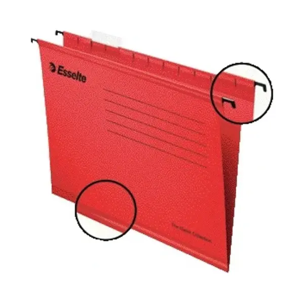 Esselte Classic Versterkte Hangmap - Folio V-bodem - 25 Stuks - Rood thumbnail
