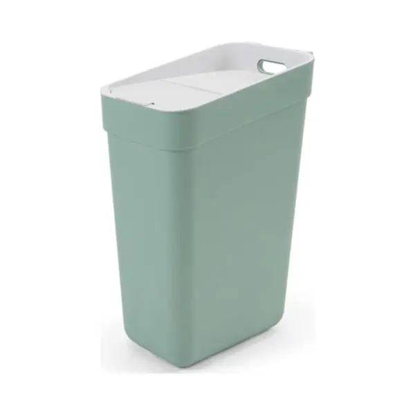 Curver Ready To Collect 30L Sorting Bin With Wall Or Door Holder For Kitchen, Bathroom, Laundry - 100% Recycled - Green thumbnail