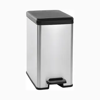 Curver Slim Bin 20L Quadrat Kunststoff Schwarz, Silber