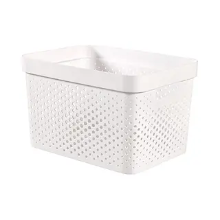 Curver | Infinity Aufbewahrungsbox, 17 L, Weiß, 35, 5 X 26, 2 X 21, 9 Cm, Recycelter Kunststoff, 245676, One Size