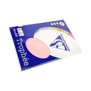 Clairefontaine 4103C - Packung Druckerpapier / Kopierpapier Trophee Ppp, Intensive Farben, Din A4, 80g, 100 Blatt, Rosa, 1 Pack