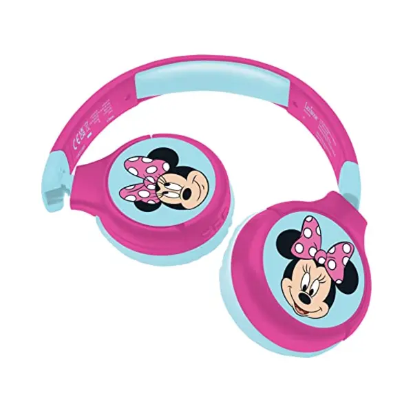 Lexibook Minnie, 2-in-1 Bluetooth Headphones For Kids, Stereo, Wireless, Wired, Kids Safe, Foldable, Adjustable, Pink/blue, HPBT010MN thumbnail