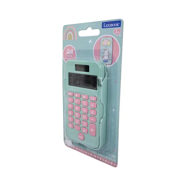 Lexibook, Unicorn, Pocket Calculator With Protective Cover, Classic And Advanced Functions, Battery And Solar Powered, Blue And Pink, C45UNI thumbnail