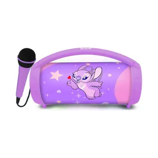 Lexibook, Disney Stitch, Angel Wireless Light Speaker With Microphone, Stereo Sound, Karaoke Function, Usb And Sd Card Ports, Rechargeable Battery,