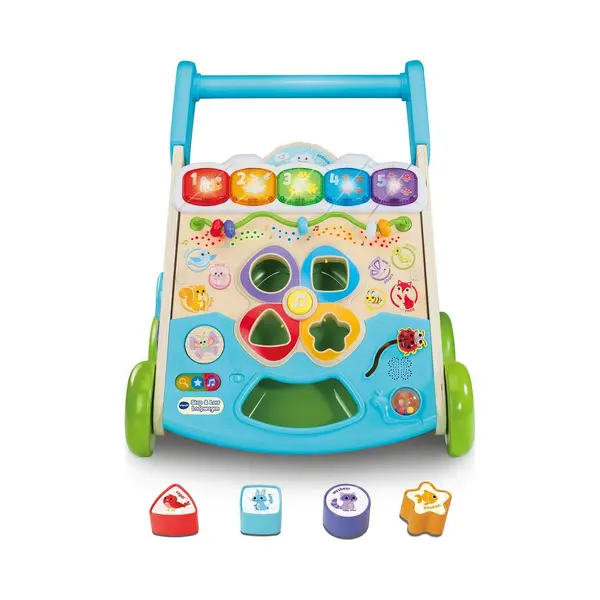 VTech Stap&Leer Loopwagen - Educatief Speelgoed - Interactief Activiteitenpaneel - Hout thumbnail