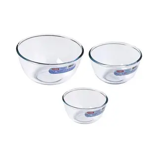 Pyrex 8023509 Salatschüssel / Rührschüssel Aus Glas, 0, 5 L, 1 L, 2 L, Borosilikatglas, Sehr Robust,