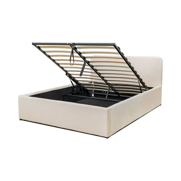 Calicosy - Opbergbed 160x200 Cm Met Hoofdbord Bekleed Met Beige - Livy thumbnail
