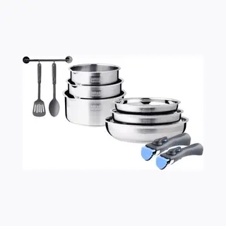 Induktions-Kochgeschirr-Set - Arthur Martin - AM2238 - Edelstahl - 10-teilig - Abnehmbarer Griff - Alle Kochfelder, Auch Induktion