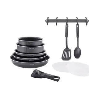 Kookgerei - Alle Warmtebronnen Inclusief Inductie - Art & Cuisine - AC1083 - Aluminium - 10 Stuks - Zwart
