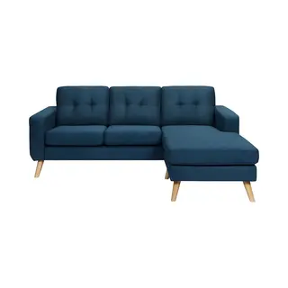 Vente-unique Ecksofa - Ecke Wechselbar - Stoff - Dunkelblau - Bartolome