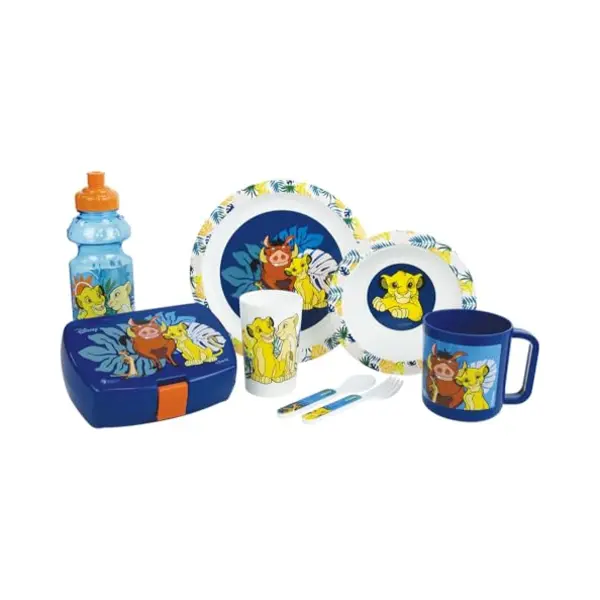 Disney The Lion King Serviesset - Fun House - 006360 - Glas, Diep Bord, Vlak Bord, Mok, Fles, Bestek Snackbox thumbnail