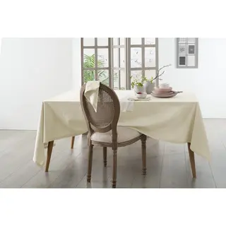 Atmosphera Deluxe Tafelkleed Chambray Katoen - 140 X 240 Cm - Katoen - Linnenbeige