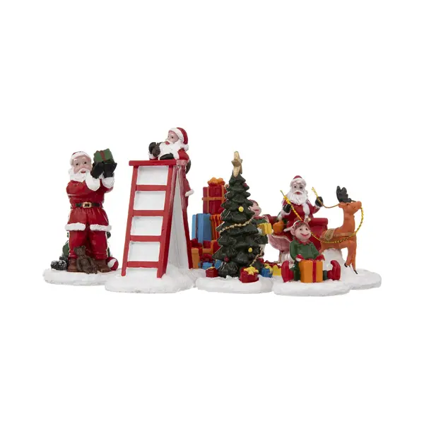 Feeric lights & Christmas Feeric Lights Kerstdorp Accessoires - Miniatuur Figuurtjes - Poppetjes/kerstman thumbnail