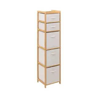 5five Simply Smart - Regal Mit 5 Körben Tidy Box Aus Braunem Bambus - 5five