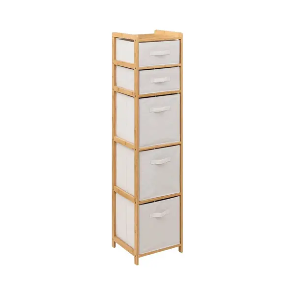5five Simply Smart - Regal Mit 5 Körben Tidy Box Aus Braunem Bambus - 5five thumbnail