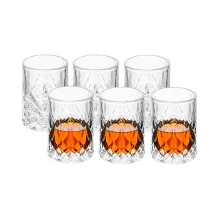Secret De Gourmet Shotglazen Marbella - Set 6x - 60 Ml - Glas - Borrelglazen - Luxe Glaasjes - Shotjes Drinken
