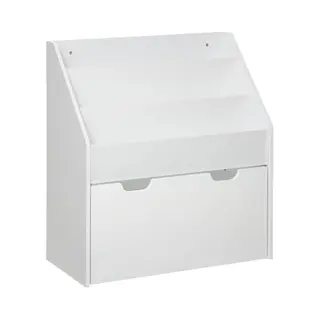 Atmosphera Bücherregal Für Kinder Mit Spielzeugtruhe, Kinderregal Auf Rollen, Regal Für Kinderzimmer, Mdf, Grau Und Weiß
