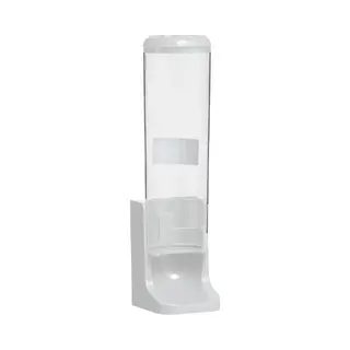 5Five Make Up Watjes/watten Schijfjes Houder - Wit - Muur Dispenser - 26 Cm - Kunststof Transparant - Voor 80 Watjes
