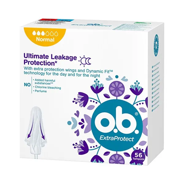 O.b., Pads, ExtraProtect Normaal Tampons - Variant, 56 Ks (56 x, Normaal) thumbnail