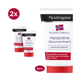 Neutrogena Handcrème Ongeparfumeerd - Noorse Formule - Voedende En Beschermende Handcrèms - Handcrème Droge En Beschadigde Handen - 2 X 50 Ml