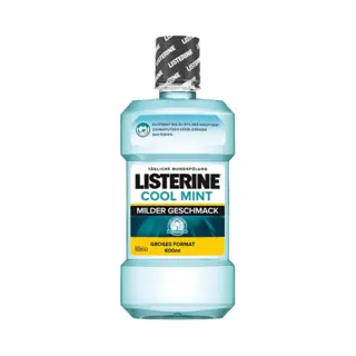 Listerine Cool Mint Mild 500 Ml, Antibakterielle Mundspülung Mit ätherischen Ölen Und Ohne Alkohol, Mildes Mundwasser Bekämpft Wirksam Bakterien,