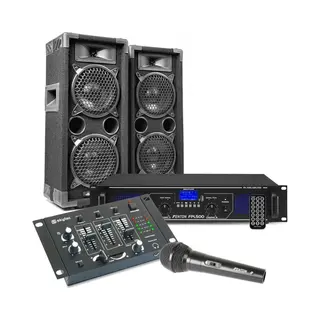 MAX26 Dj Set Met O.a. Speakers, Versterker En Mixer - 1200W