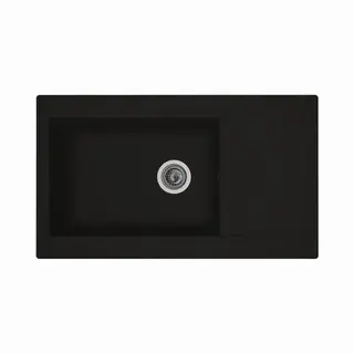 Stradour Einsatz Küchenspüle 1 Grosser Behälter + 1 Ablauf Einna - R Sine - 86 X 50 Cm - Schwarz