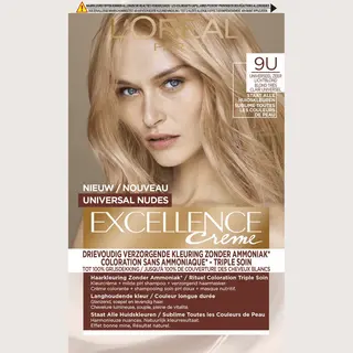 L'Oréal Paris, Haarkleur, L'Oreal Paris Excellence Universal Nudes 9u - Universeel Zeer Licht Blond - Permanente Haarverf (9u - Universeel Zeer Licht