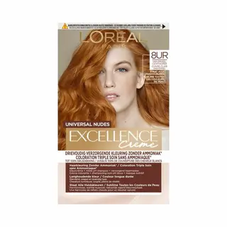 Gratis, L'Oréal Excellence Crème Universal Nudes Permanente Haarkleuring 8UR Universeel Licht-Koper