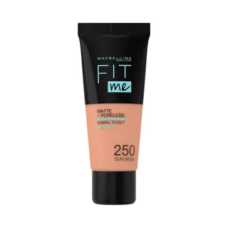 Maybelline New York - Fit Me Matte + Poreless Foundation - 250 Sun Beige - Medium Dekkende Foundation Met Matte Finish Voor De Normale Tot Vette Huid