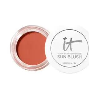 It Cosmetics, Highlighter + Bronzer, Glow With Confidence Sun Cream Blush Blendable Buildable Blush Bronzer Pop Sun-Blushed (#30-Medium Bruin,