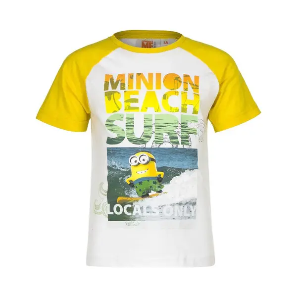 Minions T-shirt - Beach Surf - Geel/wit - Maat 104 (4 Jaar) thumbnail