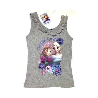 Disney Frozen Mouwloos T-shirt - Katoen - Grijs - Maat 116 (6 Jaar)