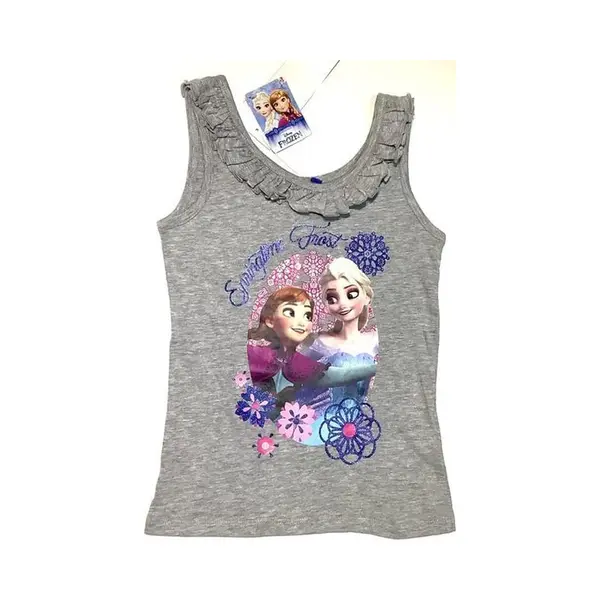 Disney Frozen Mouwloos T-shirt - Katoen - Grijs - Maat 116 (6 Jaar) thumbnail