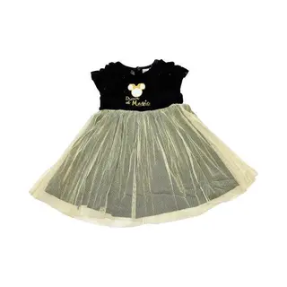 Disney Minnie Mouse Jurkje Velours Zwart/goud Maat 86 (24 Maanden - 86 Cm)